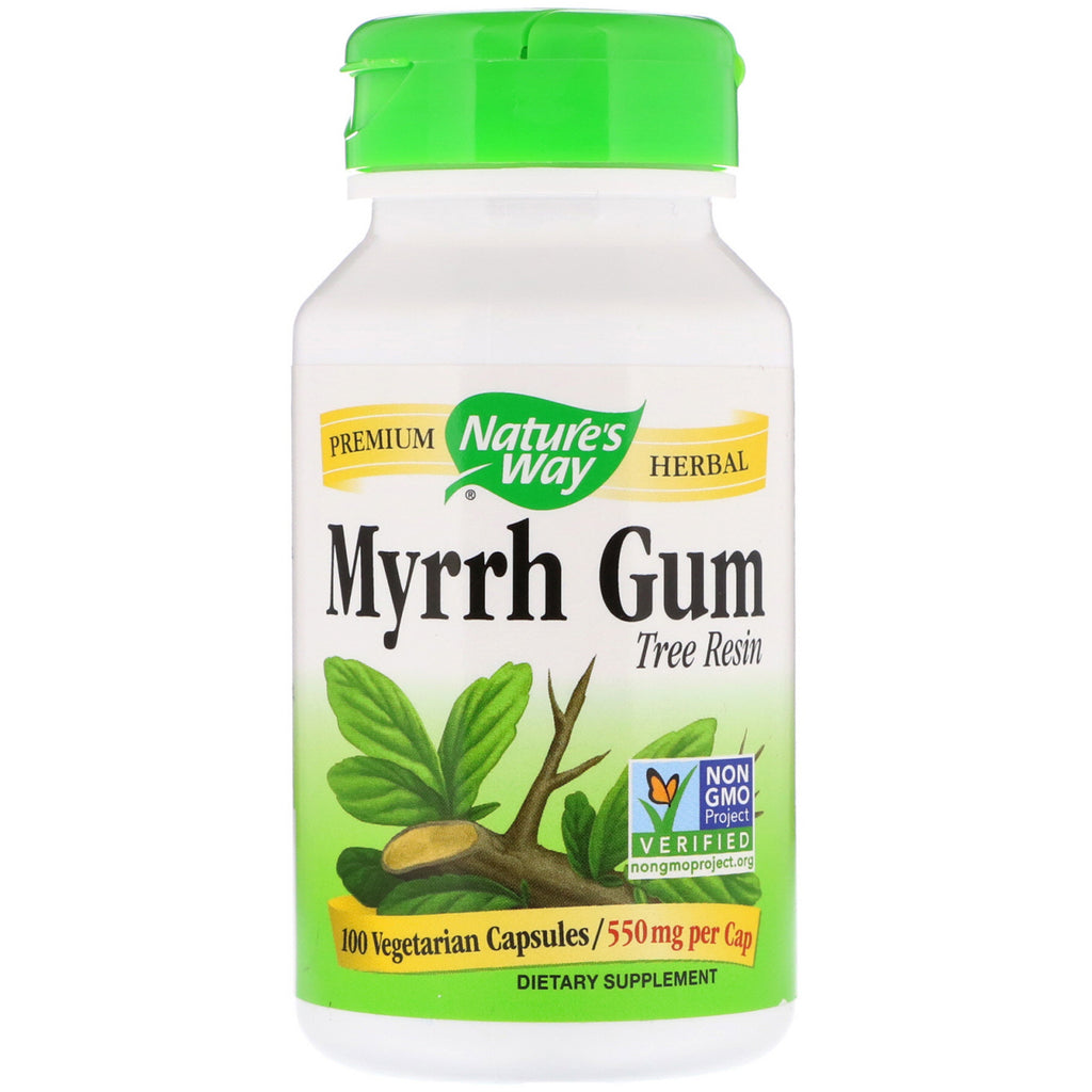 Nature's Way, Myrra Gum, Tree Resin, 550 mg, 100 vegetariske kapsler