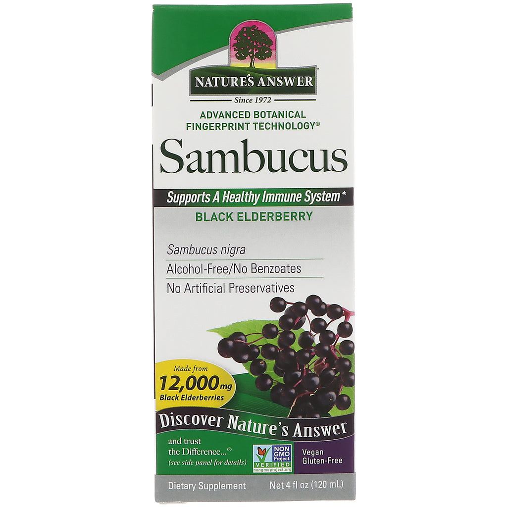 Nature's Answer, Sambucus, Black ElderBerry, 12.000 mg, 4 fl oz (120 ml)