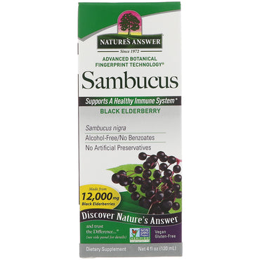 Nature's Answer, Sambucus, Black ElderBerry, 12 000 mg, 4 fl oz (120 ml)