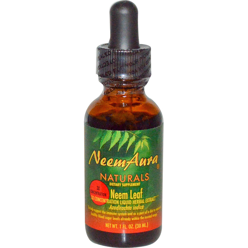Neemaura Naturals Inc, Liść Neem, 3-krotne stężenie, Ekstrakt, 1 uncja (30 ml)