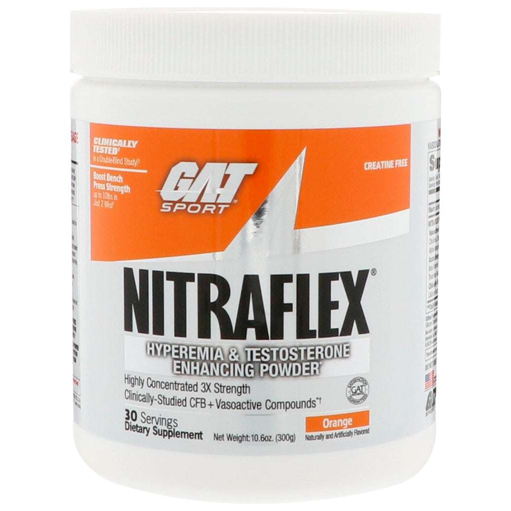 GAT, Nitraflex, Laranja, 300 g (10,6 onças)