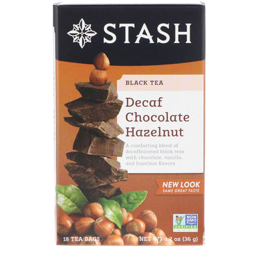Stash Tea, Thé noir, Décaféiné Chocolat Noisette, 18 sachets de thé, 1,2 oz (36 g)