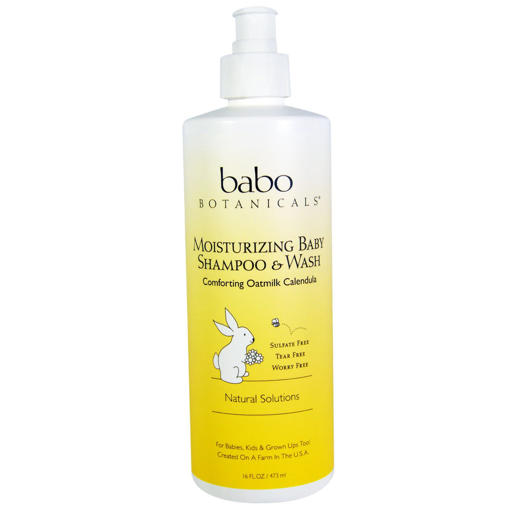Babo Botanicals, feuchtigkeitsspendendes Baby-Shampoo & Waschgel, Hafermilch-Calendula, 16 fl oz (473 ml)