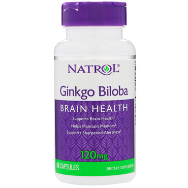 Natrol, Ginkgo Biloba, 120 mg, 60 kapsler