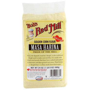 Bob's Red Mill, Masa Harina, Farinha de Milho Dourada, 680 g (24 onças)