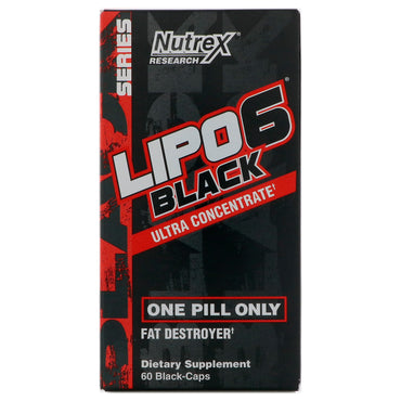 Recherche Nutrex, lipo 6 black ultra concentré, 60 capsules noires