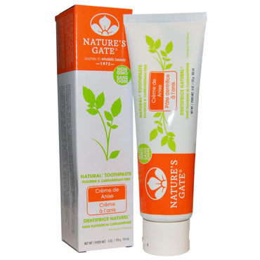 Nature's Gate, Natural Toothpaste, Flouride and Carrageenan Free, CrÃ¨me de Anise, 6 oz (170 g)