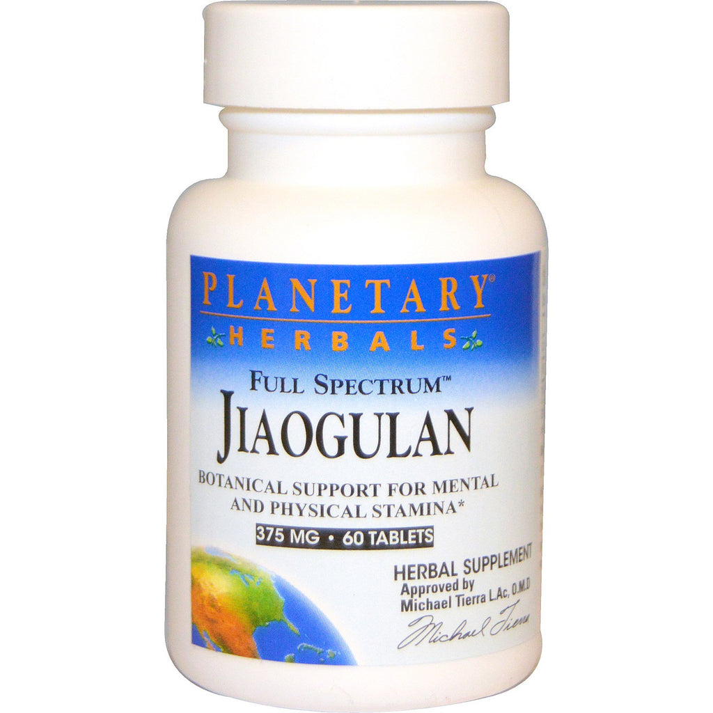 צמחי מרפא פלנטריים, ספקטרום מלא Jiaogulan, 375 מ"ג, 60 טבליות