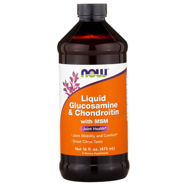 Now Foods, Glucosamine et chondroïtine liquides, avec MSM, agrumes, 16 fl oz (473 ml)