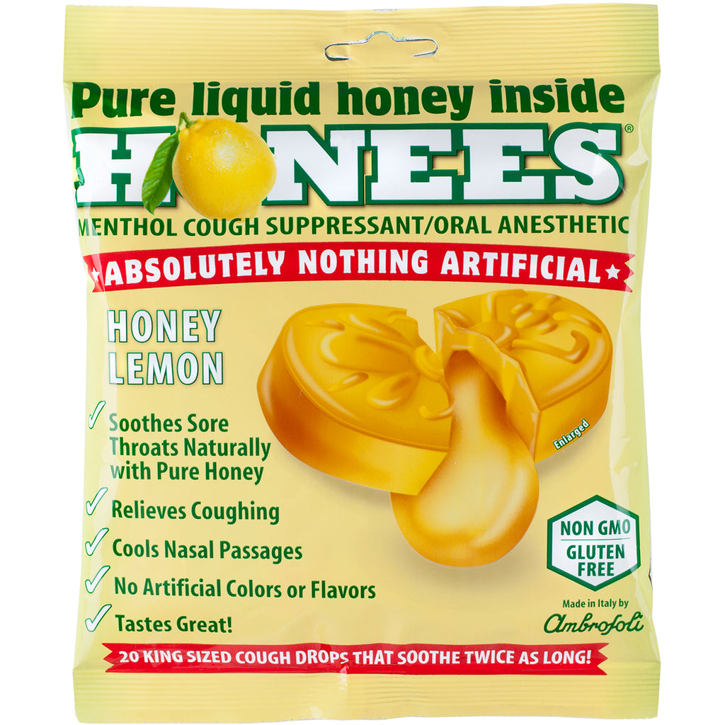Honees, pastilles contre la toux, miel citron, 20 pastilles contre la toux