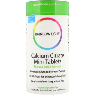 Rainbow light, minicomprimidos de citrato de cálcio, 120 minicomprimidos