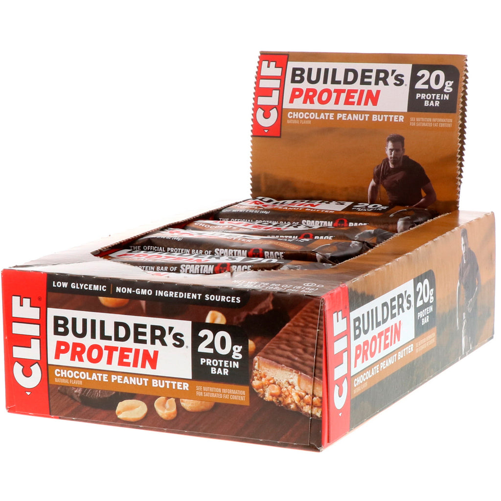 Clif Bar Builder's Bar Protein Bar שוקולד חמאת בוטנים 12 חפיסות 2.4 אונקיות (68 גרם) כל אחת
