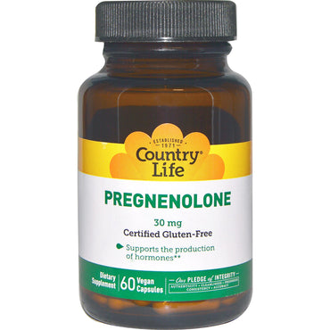 Country Life, Pregnenolone, 30 mg, 60 capsule vegetali