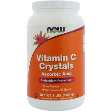 Now Foods, cristale de vitamina C, 3 lbs (1361 g)