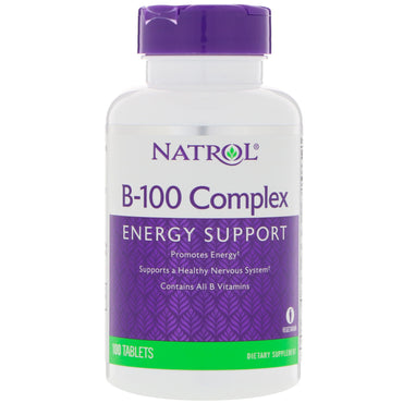 Natrol, complexo b-100, 100 comprimidos