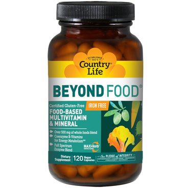Country Life, Beyond Food, Multivitamin & Mineral, Iron Free, 120 Vegan Caps