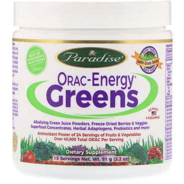 Paradise Herbs, ORAC-Energy Greens, 3,2 uncji (91 g)