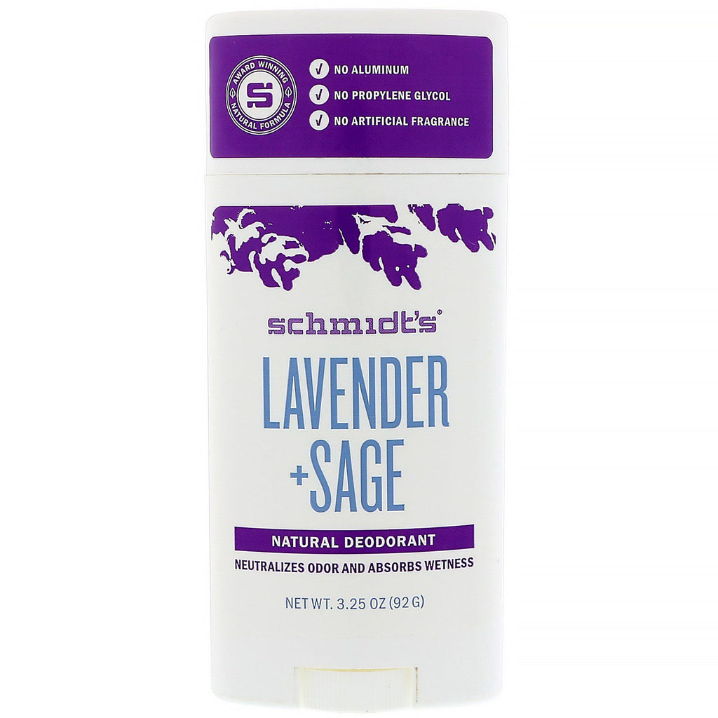 Schmidt's Natural Deodorant, Lavender + Sage, 3.25 oz (92 g)