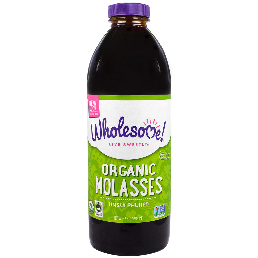 Wholesome Sweeteners, Inc., Melasa, bez siarki, 32 uncje (944 ml)
