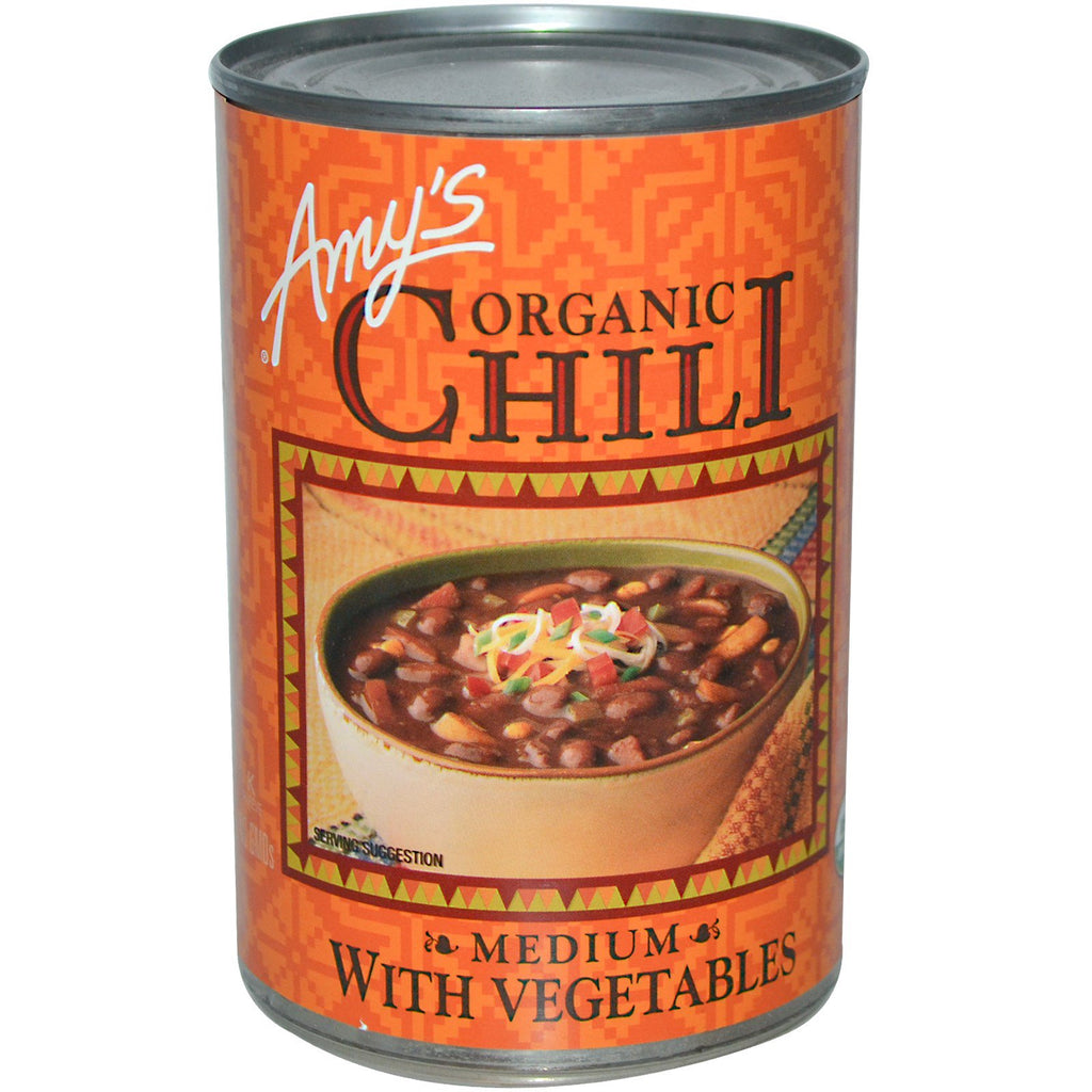 Amy's, Chili, średnie z warzywami, 14,7 uncji (416 g)
