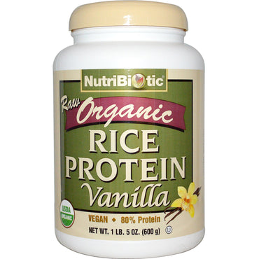 NutriBiotic, Protéine de riz cru, Vanille, 1 lb 5 oz (600 g)