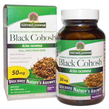 Nature's Answer, Actée à grappes noires, herbe à spectre complet, 50 mg, 90 capsules végétariennes