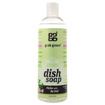 GrabGreen, Dish Soap, Thyme with Fig Leaf, 16 oz (473 ml)