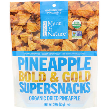 Made in Nature, Supersnacks de piña atrevida y dorada, 3 oz (85 g)