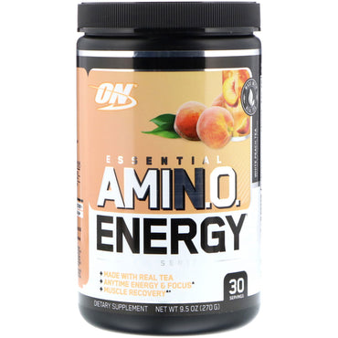 Optimum Nutrition, Essential Amin.O. Energy, White Peach Tea, 9.5 oz (270 g)