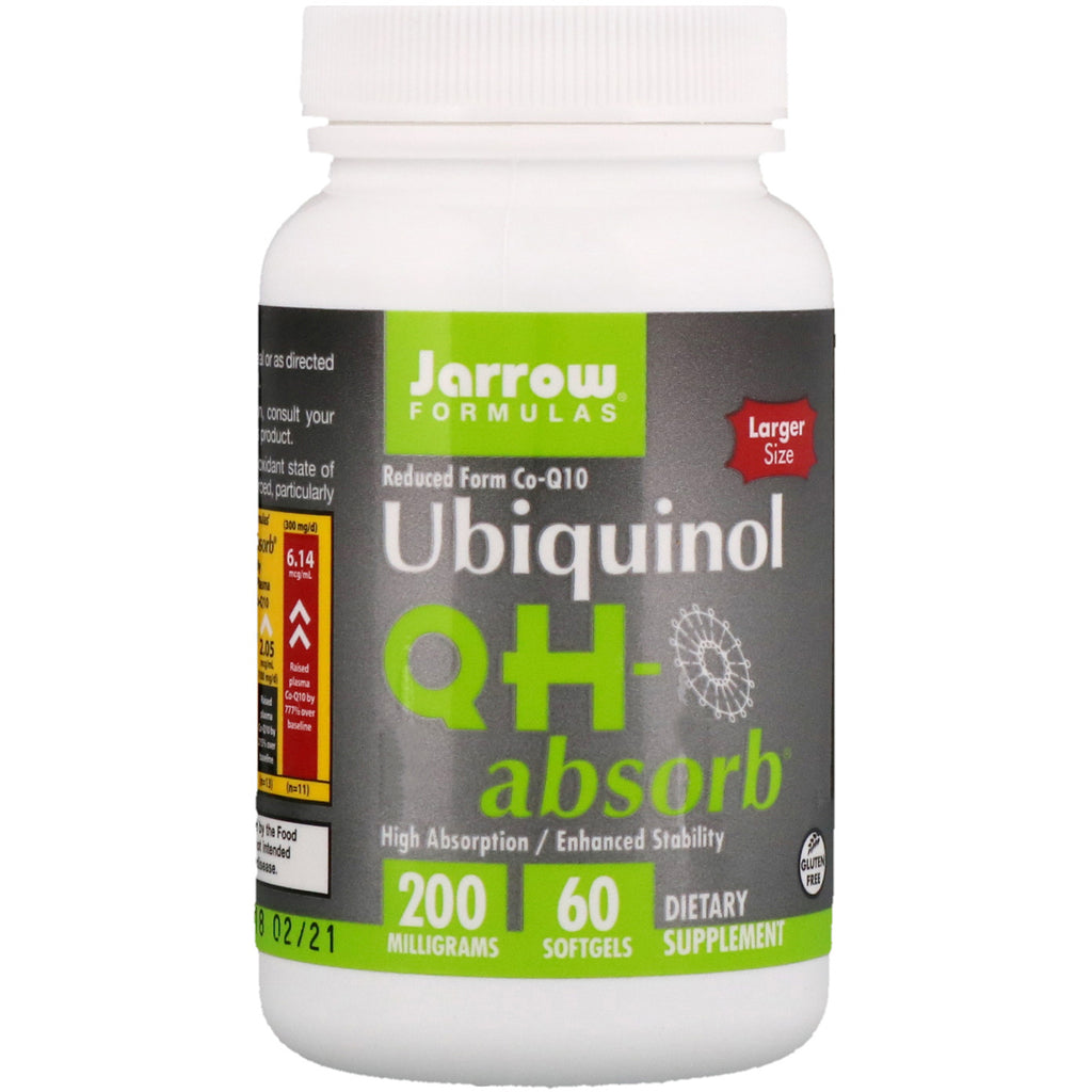 Jarrow Formulas, Ubiquinol, QH-Absorb, 200 mg, 60 Cápsulas Softgel