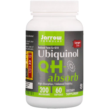 Jarrow Formulas, Ubiquinol, QH-Absorb, 200 mg, 60 gélules