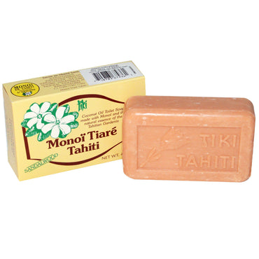 Monoï Tiare Tahiti, savon à l'huile de noix de coco, parfumé au bois de santal, 4,55 oz (130 g)