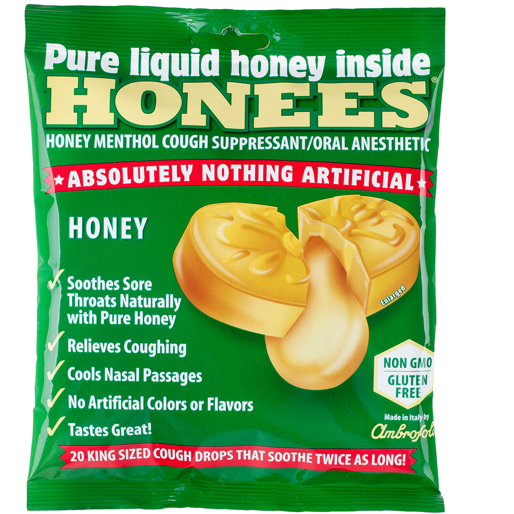 Honees, Supresor de la tos con mentol y miel, 20 pastillas para la tos
