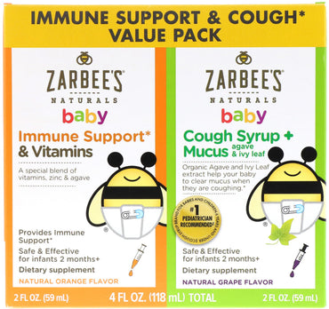 Zarbee's Baby Immune Support & Hustensaft Vorteilspack 2 fl oz (59 ml) pro Stück