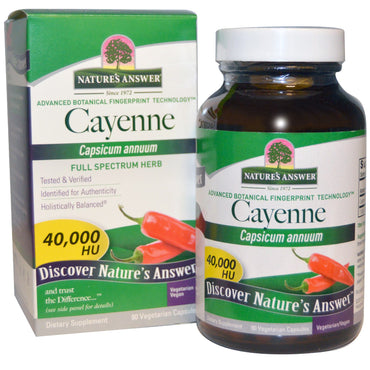 Nature's Answer, Cayennepeper, Capsicum Annuum, 90 Vegetarische capsules