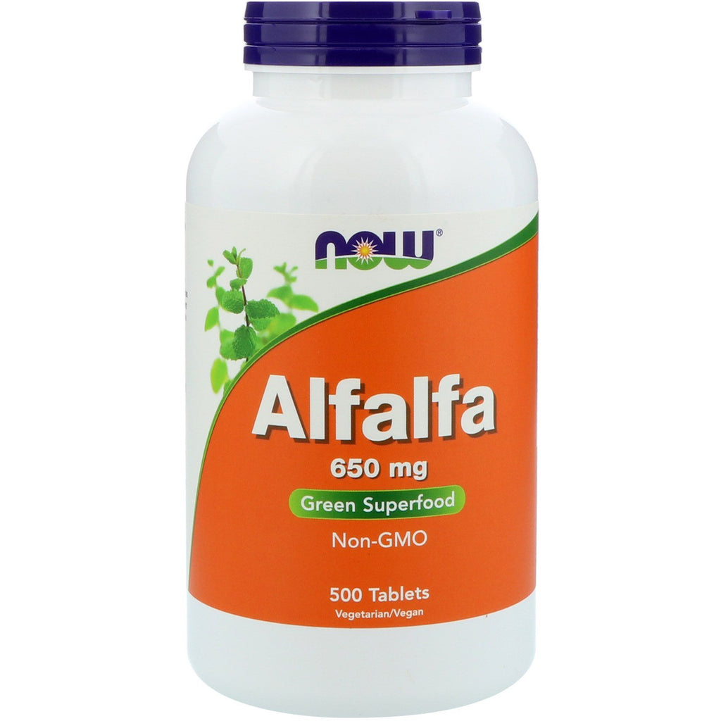 Now Foods, Alfalfa, 650 mg, 500 tabletas