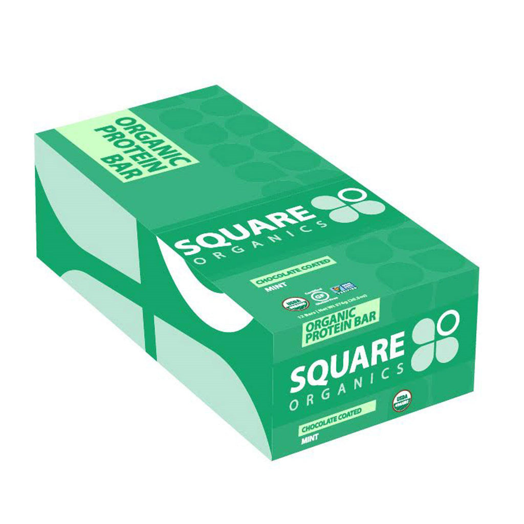 Square s、プロテインバー、チョコレートコーティングミント、12本、各48g（1.7オンス）