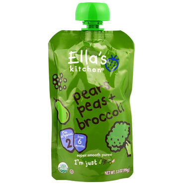 Ella's Kitchen Super Smooth Puree Pears Peas + Broccoli 3.5 oz (99 g)