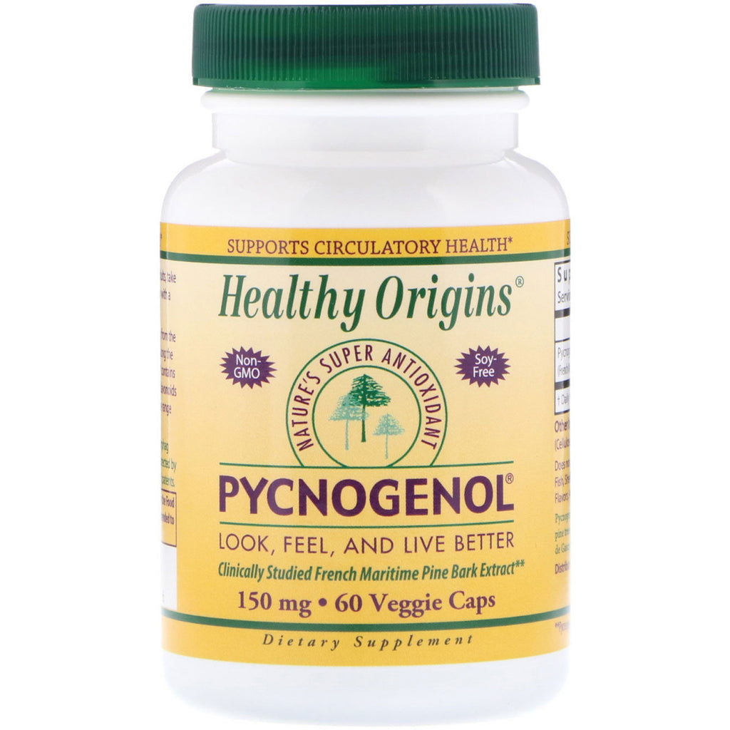 Healthy Origins, 피크노제놀, 150 mg, 60 식물성 캡슐