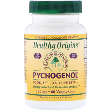 Healthy Origins, ピクノジェノール、150 mg、植物性カプセル 60 粒