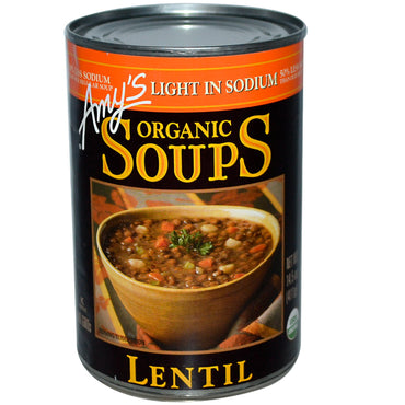 Amy's, スープ、レンズ豆、ナトリウム控えめ、14.5 オンス (411 g)