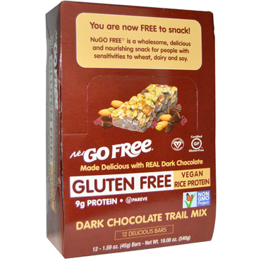 NuGo Nutrition, NuGo Free, Gluten Free, Dark Chocolate Trail Mix, , 12 Bars, 1.59 oz (45 g) Each