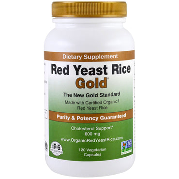 IP-6 International, Levadura de arroz roja, dorado, 600 mg, 120 cápsulas vegetarianas