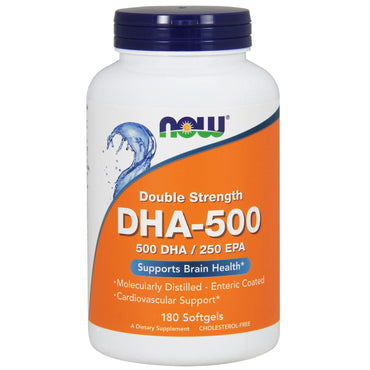 Now Foods, DHA-500/EPA-250, doble potencia, 180 cápsulas blandas