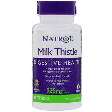 Natrol, 밀크씨슬, 525 mg, 60 캡슐