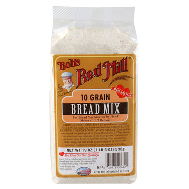 Bob's Red Mill, 10 דגנים, תערובת לחם, 19 אונקיות (538 גרם)