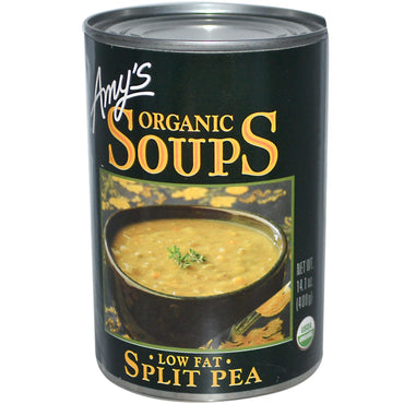 Amy's, Soupes, pois cassés, faible en gras, 14,1 oz (400 g)