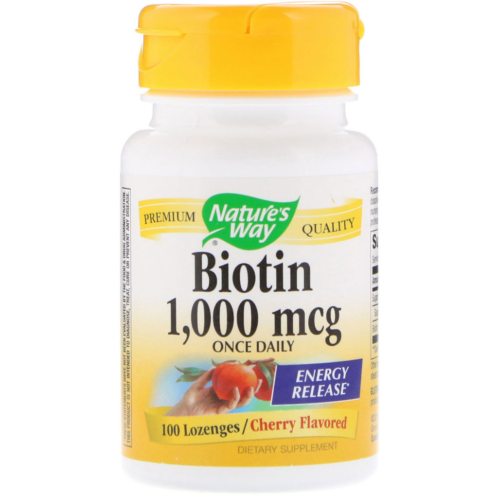 Nature's Way, Biotin, 1000 mcg, 100 sugetabletter