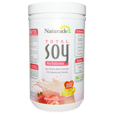 Naturade, Total Soja, Substitut de repas, Crème de fraise, 17,88 oz (507 g)