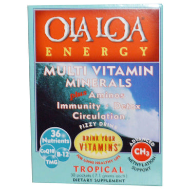 Ola Loa, Energy, Multi Vitamin Minerals, Tropical, 30 Packets, (7.1 g) Each